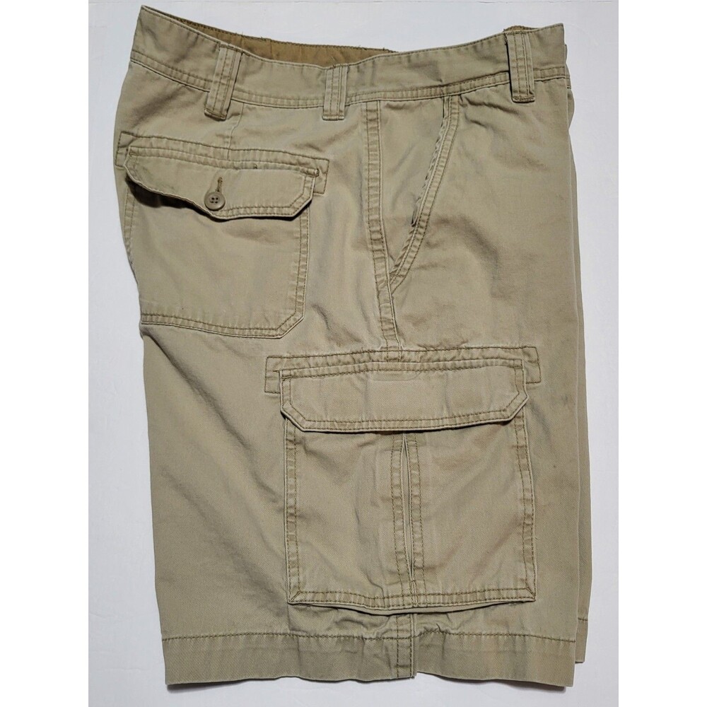 St. John's Bay Comfort Stretch Beige Canvas Cargo Shorts Brown Size Men's 36